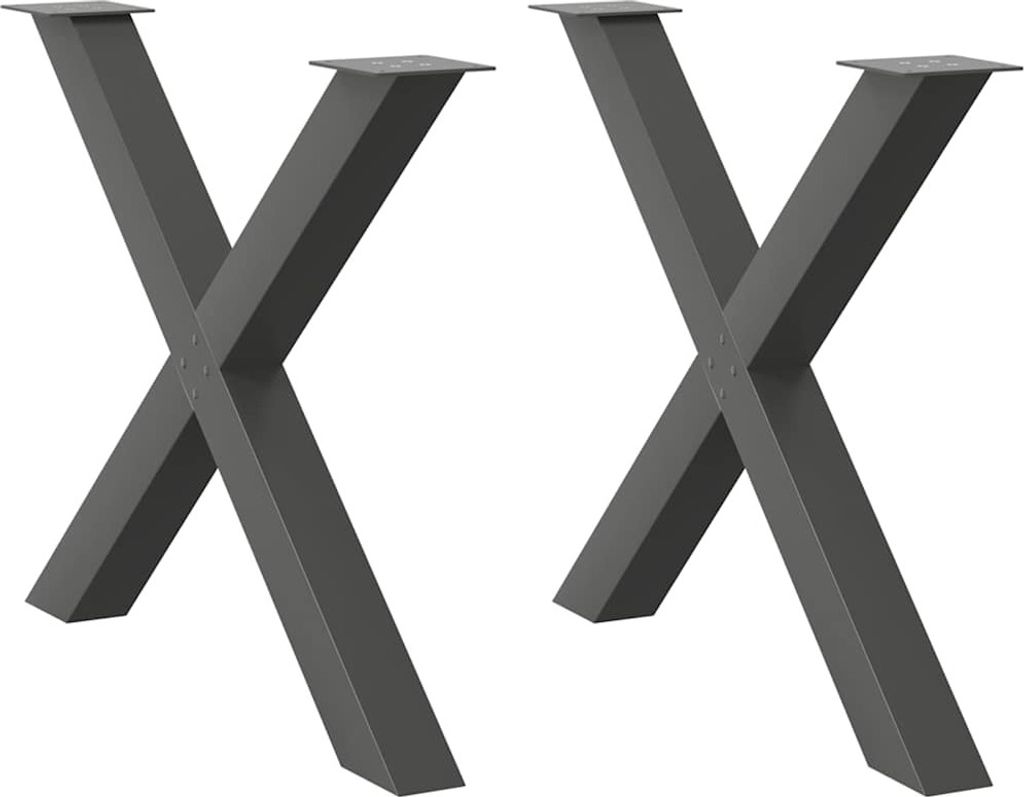 Möbel Esstischbeine X-Form 2 Stk. Anthrazit 90x(72-73) cm Stahl - Tischbeine 4012986