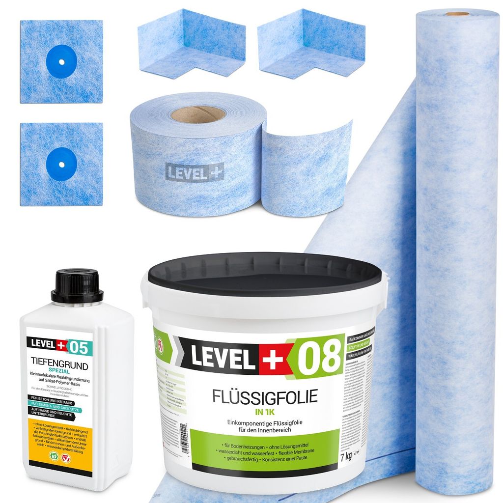 Dichtset Flüssigfolie 7kg Dichtband Dichtbahn für Dusch und Produktbild 