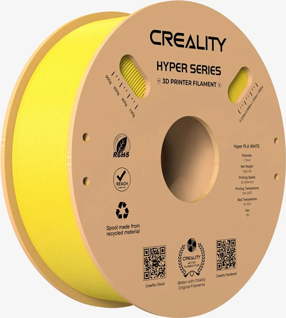 Hyper PLA Creality Jaune 1.75 mm 1kg - Filament Fluide Spécial Vitesse