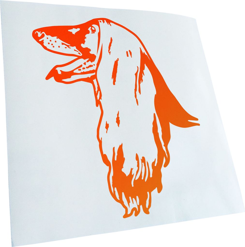 Kiwistar - Autoaufkleber - Afghan Hound Hund - Neonorange - 50x42cm - Aufkleber für Auto, Laptop, Fahrrad, LKW, Motorrad mehrfarbig JDM Decal Racing
