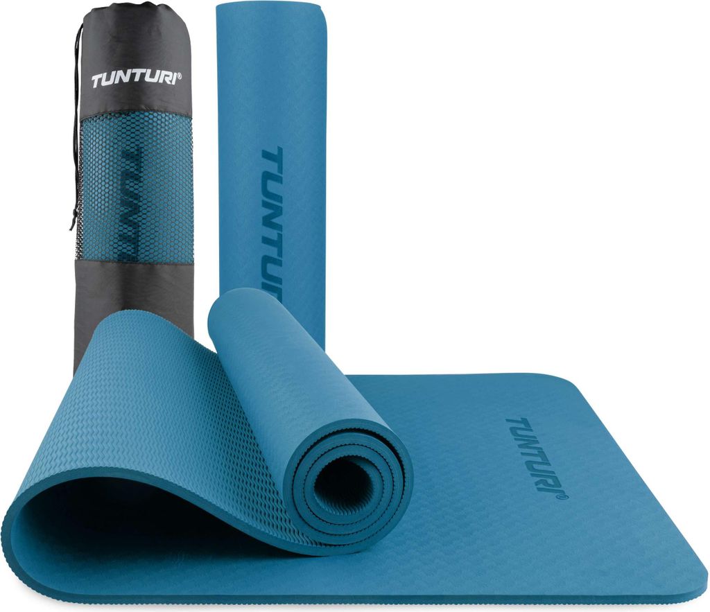Tunturi Dicke Yogamatte 8mm - Rutschfest Gymnastikmatte - Mit Tragegurt - Für Yoga und Pilates - Sportmatte 183x61x0,8cm -Schadstofffrij - Besonde...