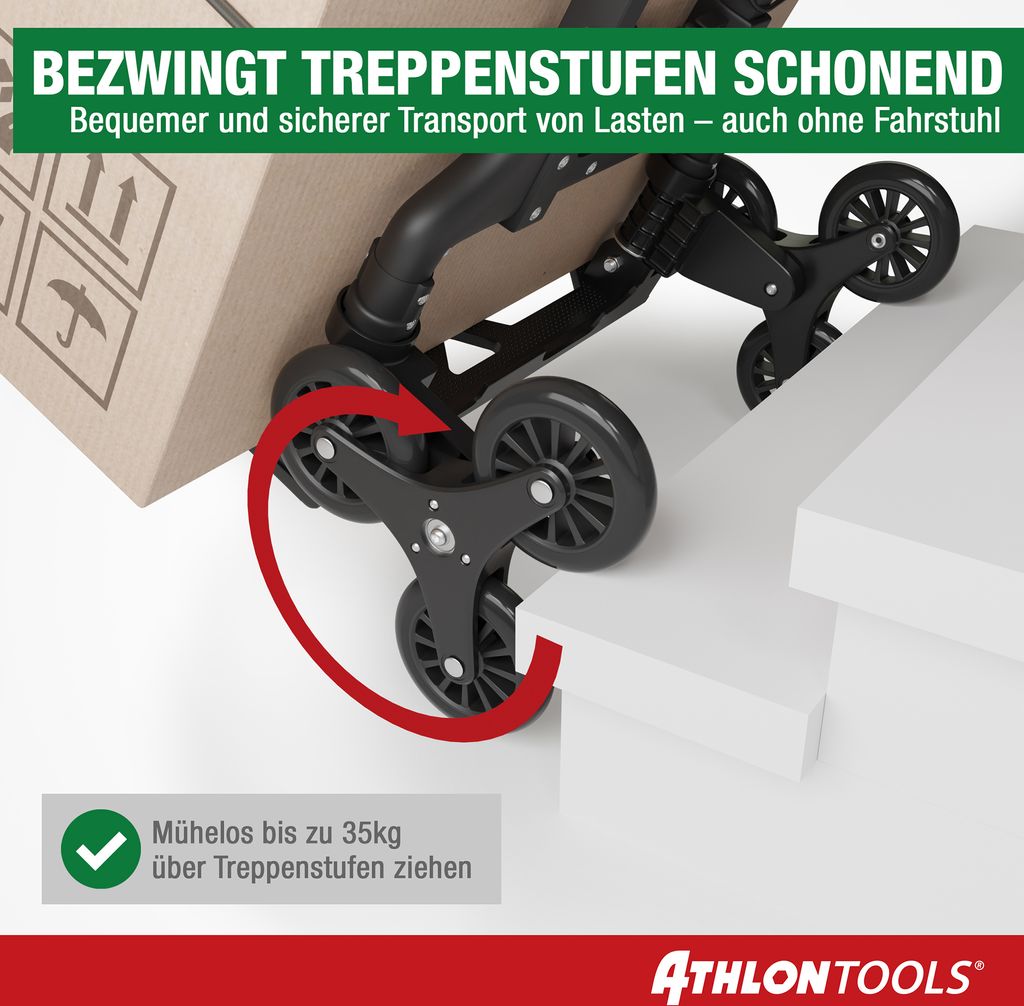ATHLON TOOLS Aluminium Treppensteiger-Sackkarre klappbar - Produktbild 7