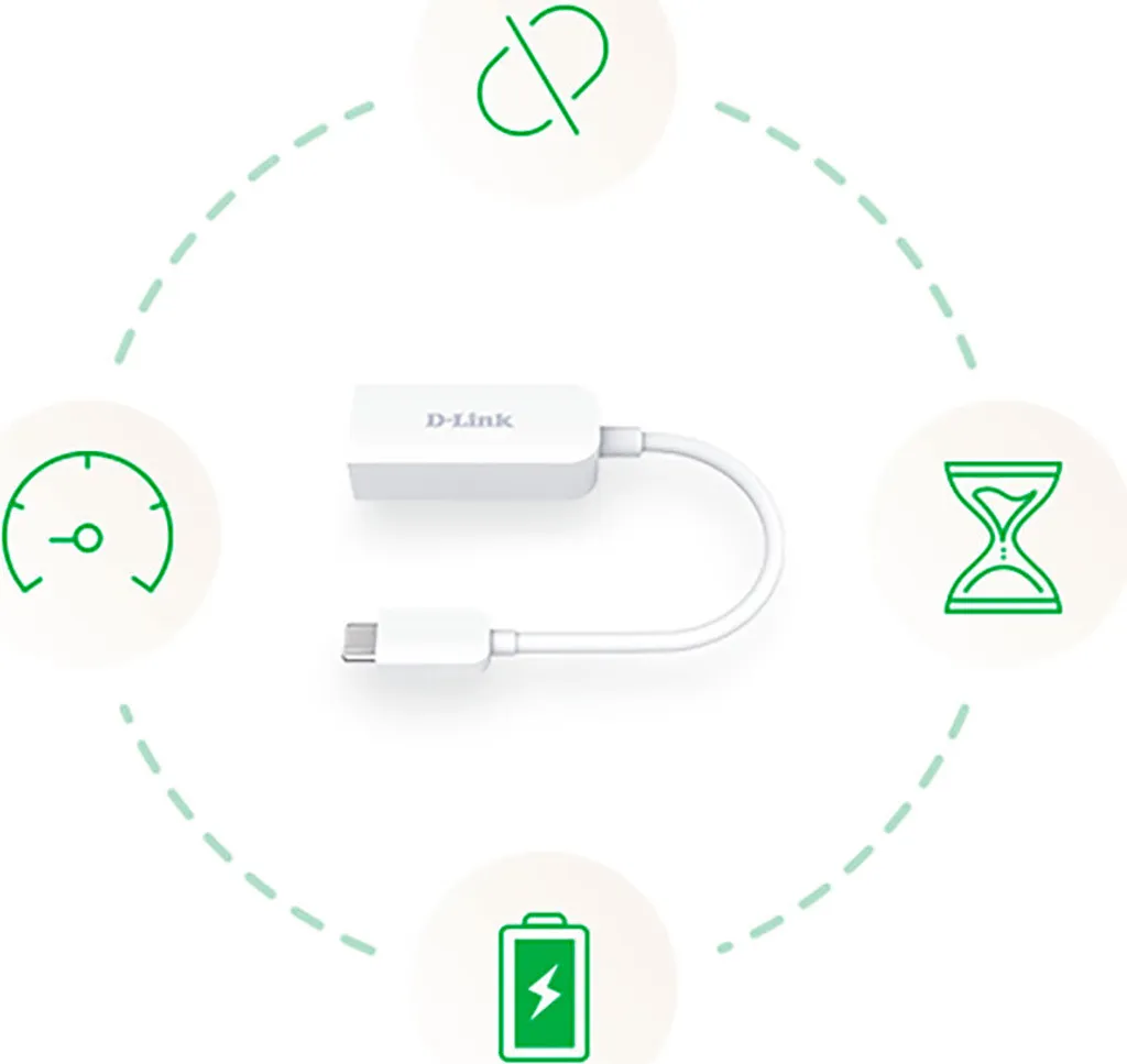 D-Link DUB-E250 Adaptateur USB-C vers Ethernet 2.5G performant et compact - 7