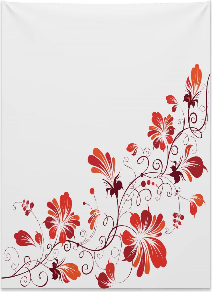 Abakuhaus Blume Wandteppich, Blumen Blütenblätter Ornamente aus Weiches Mikrofaser Stoff Kein Verblassen Klare Farben Waschbar, 110 x 150 cm, Wei...