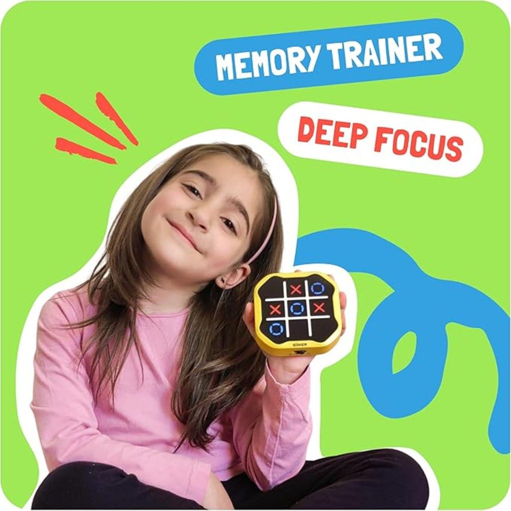 Jeu électronique Tic-Tac-Toe – Console Portable – Puzzle Voyage – Défi Cérébral – 4 Joueurs – Fidget Toy