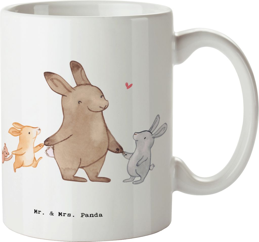 Mr. & Mrs. Panda Becher Erzieher Herz - Weiß - Geschenk, Pädagoge, Kaffeebecher, Großfamilie, Teetasse, Tasse, Ausflug, Kaffeetasse, Pott