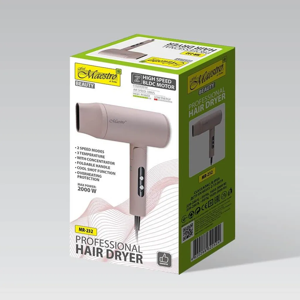 Sèche-cheveux 2000W MR-232 MAESTRO - Puissance et Précision de Coiffage - 5