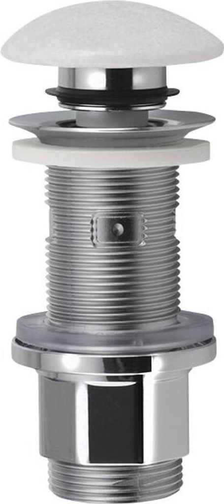BLOK Ablaufgarnitur 5/4“, klick-klack, Stopfen polierter Weiß Marmor