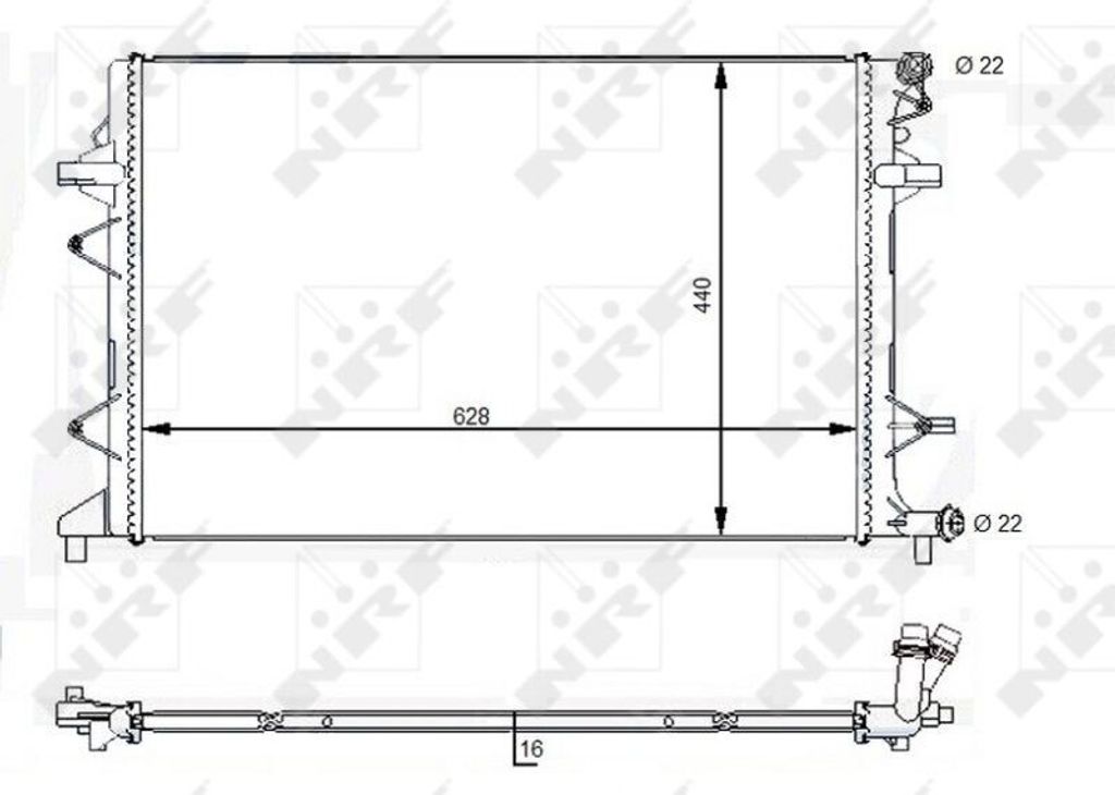 NRF 59118 - OE 1K0121251EB Kühler, Motorkühlung für Jetta IV
