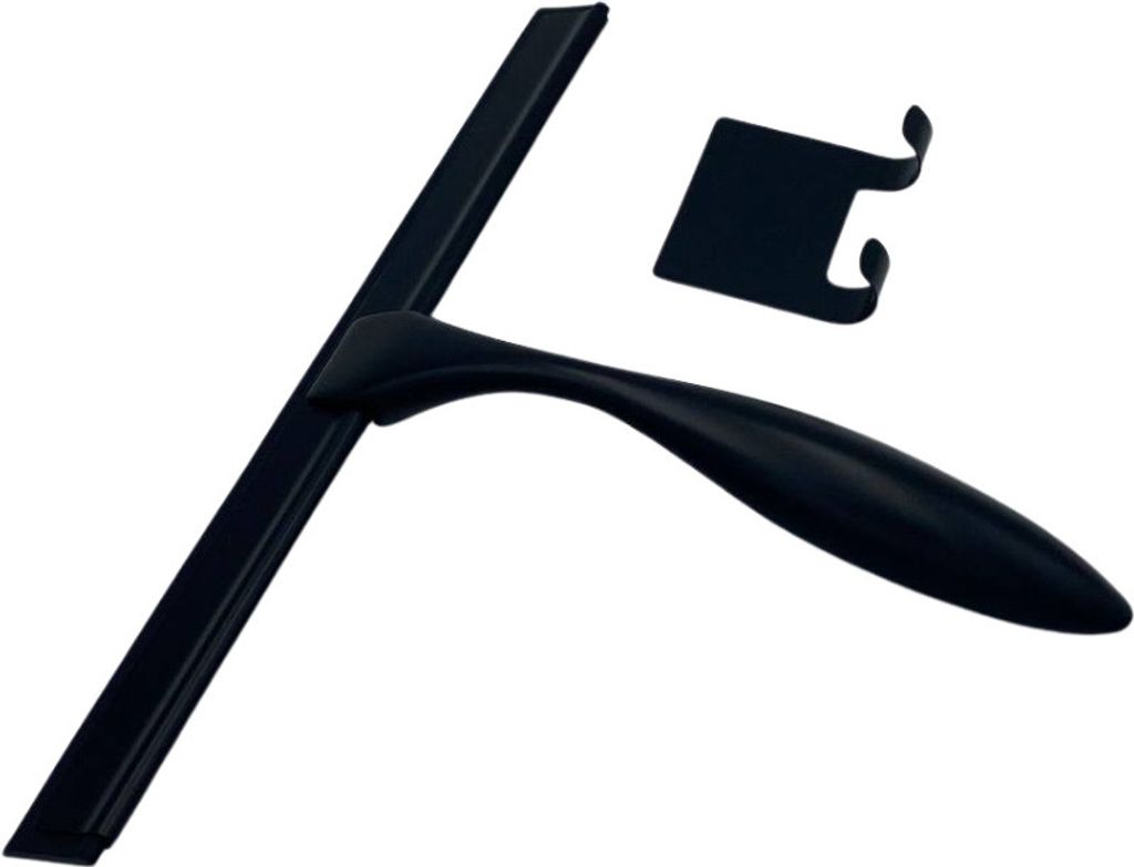 Delvant QUEA Duschabzieher, Abzieher für Dusche, Bad, Fliesen, Spiegel, Fenster Schwarz