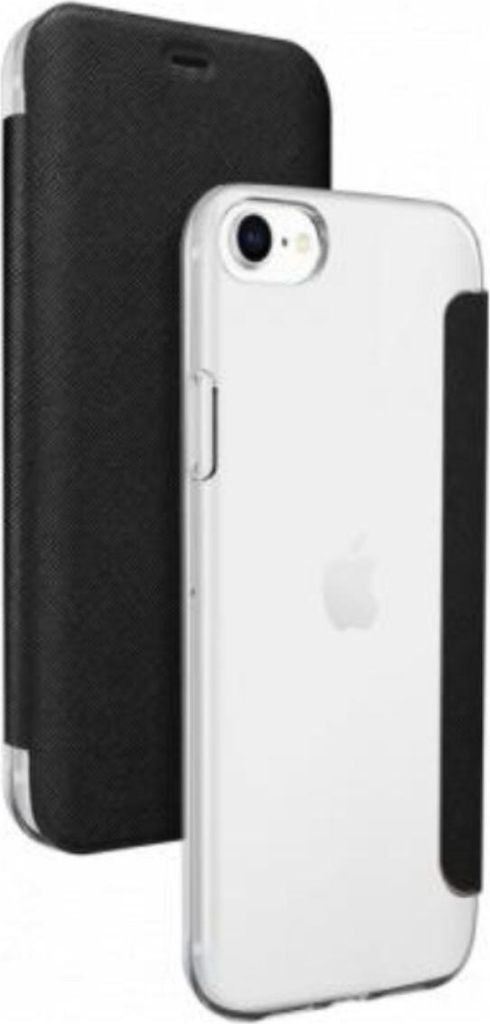 BigBen Connected, Hülle für iPhone 6 / 6s / 7 / 8 / SE 2020/22 Folio mit Standfunktion, Schwarz transparent