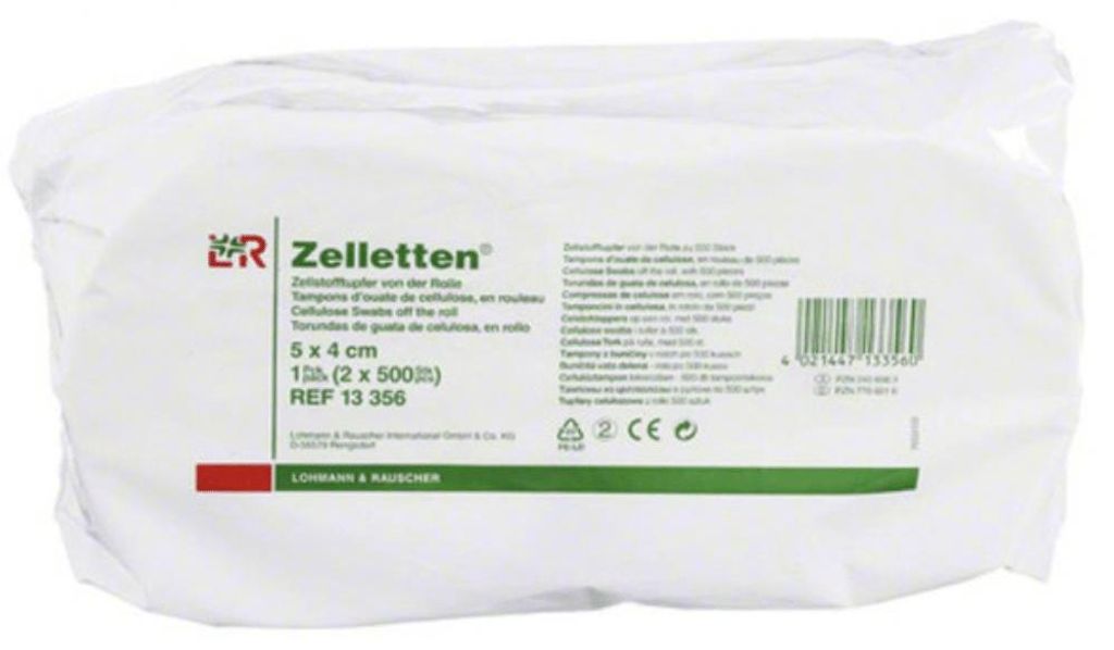 Lohmann & Rauscher Zelletten® Zellstoff-Tupfer unsteril 5 x Produktbild 