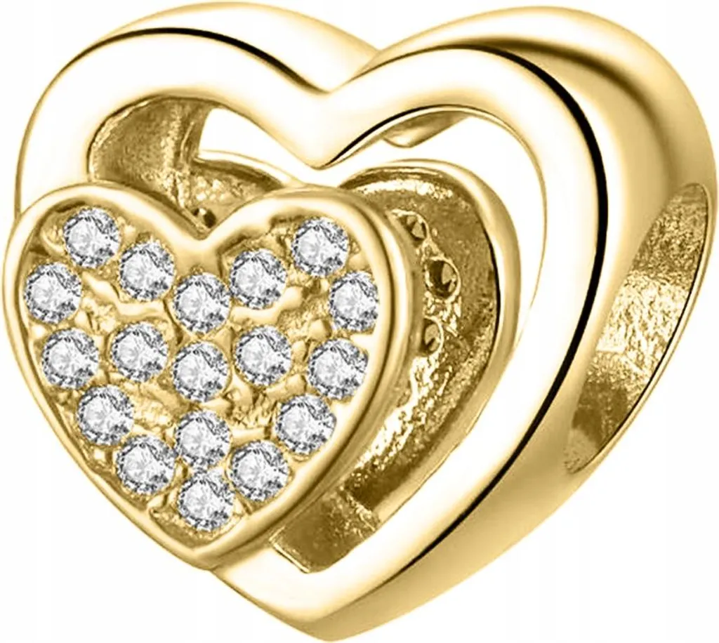 Pendente Cuore Argento 925 Dorato e Zirconi - Eccellenza Artigiana