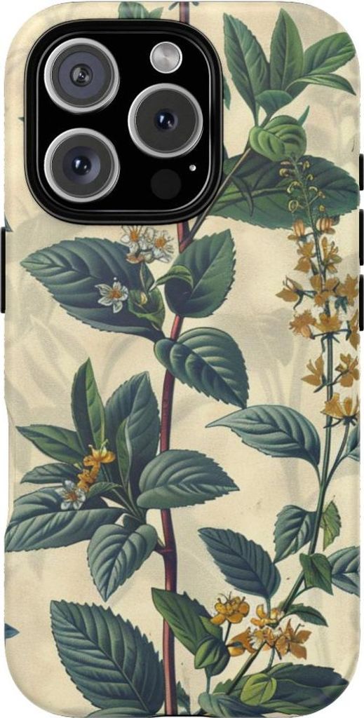 Vintage-Kräuterdesign mit botanischem Muster – Hülle Kompatibel mit iPhone 16 Pro