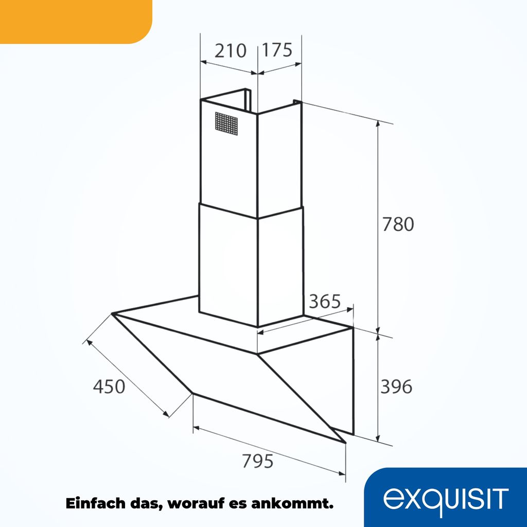 Exquisit KFD 80-8.1  Kopffrei- Dunstabzugshaube | Produktbild 6