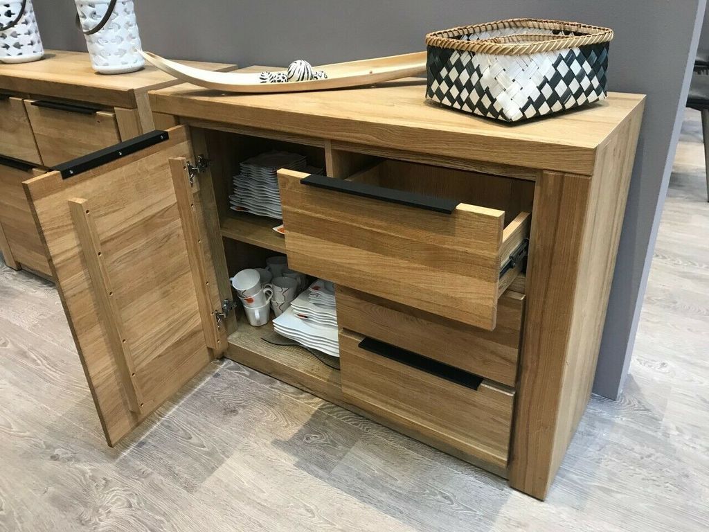 Sideboard Kommode Greta in Wildeiche geölt Teilmassiv Produktbild 5