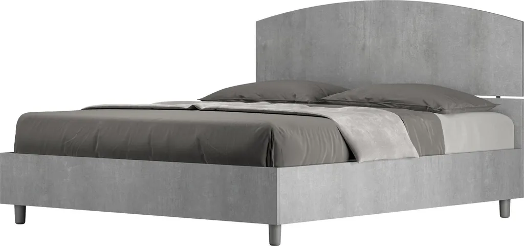 Lit 160x190 Gris Béton Dora : Finissez-en avec les cadres de lit fragiles