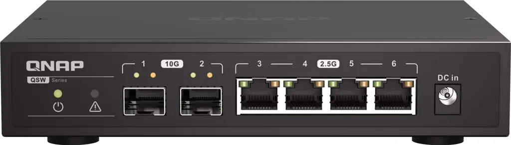 Commutateur Réseau QNAP QSW-2104-2S Idéal pour NAS et Vidéo 4K 2,5G Noir