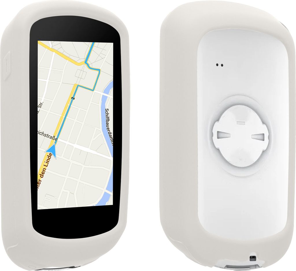 kwmobile Hülle kompatibel mit Garmin Edge Explore 2 - Silikon GPS Fahrrad Case Schutzhülle - in Weiß