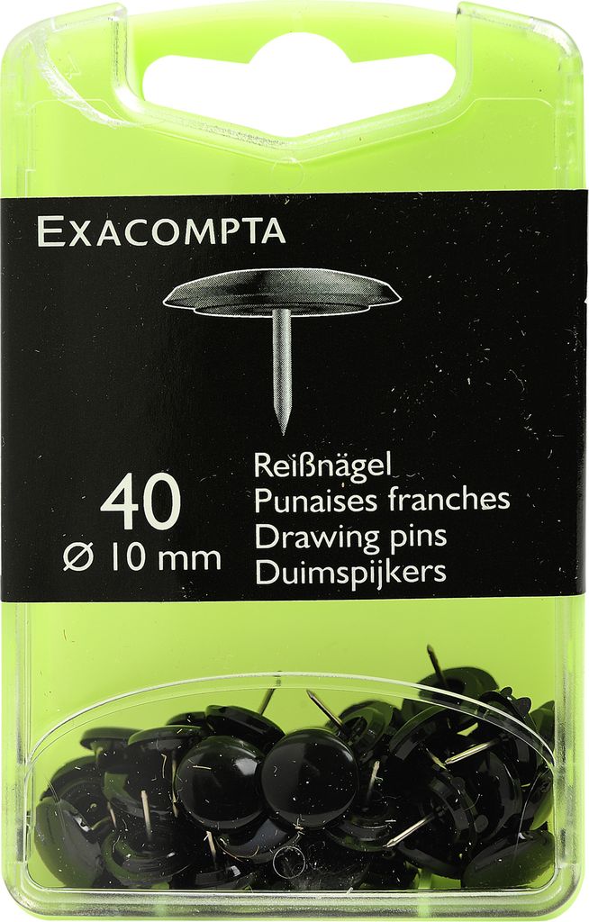 Exacompta Blisterbox mit 40 Stück Reißnägeln, Ø10mm, Spitze Produktbild 