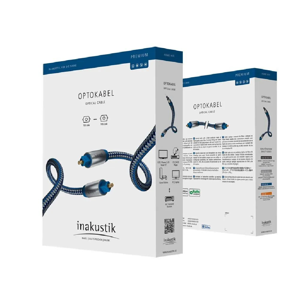 Cavo Toslink 3m In-akustik Premium - Audio Zero Lag per Gaming - 3