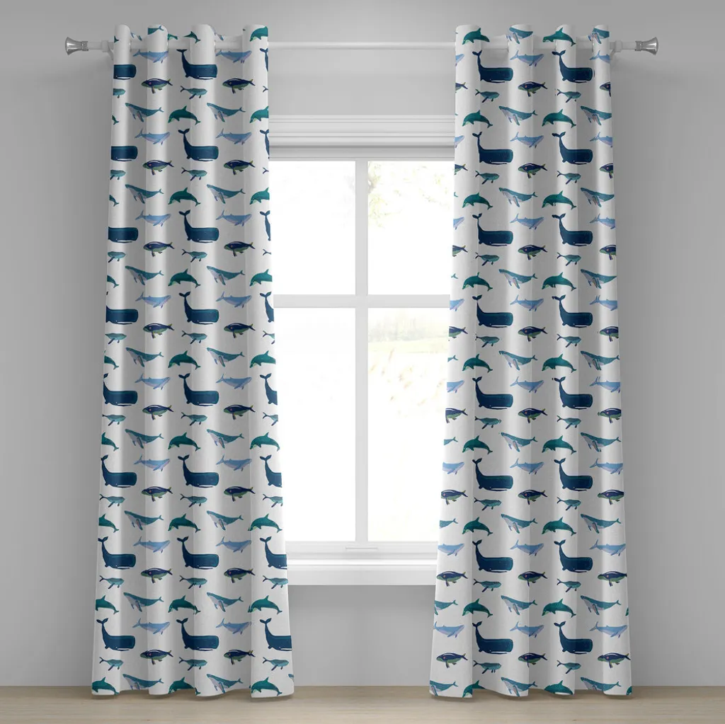 Rideaux de salon ambiance marine 280x245 cm pour décoration bord de mer
