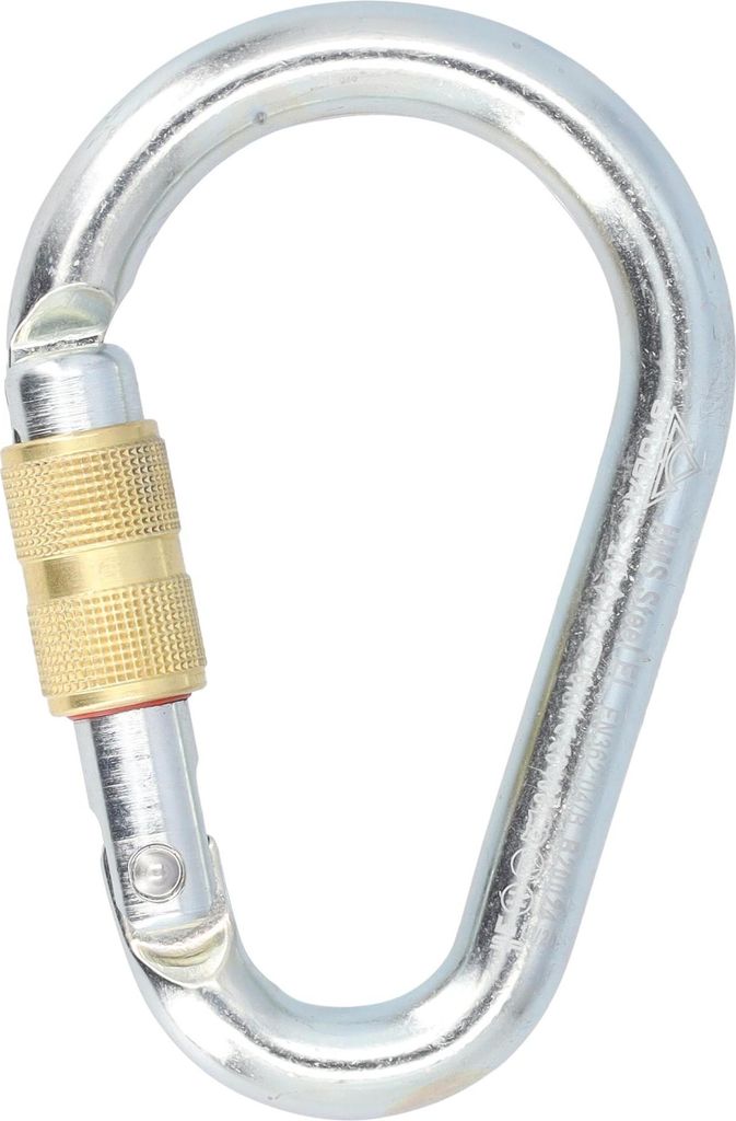STUBAI Stahl-Karabiner | HMS Steel EL | Kletter-Karabiner mit Easylock-Verschluss | Karabinerhaken | Schraubkarabiner | Karabiner zum Klettern, Top...