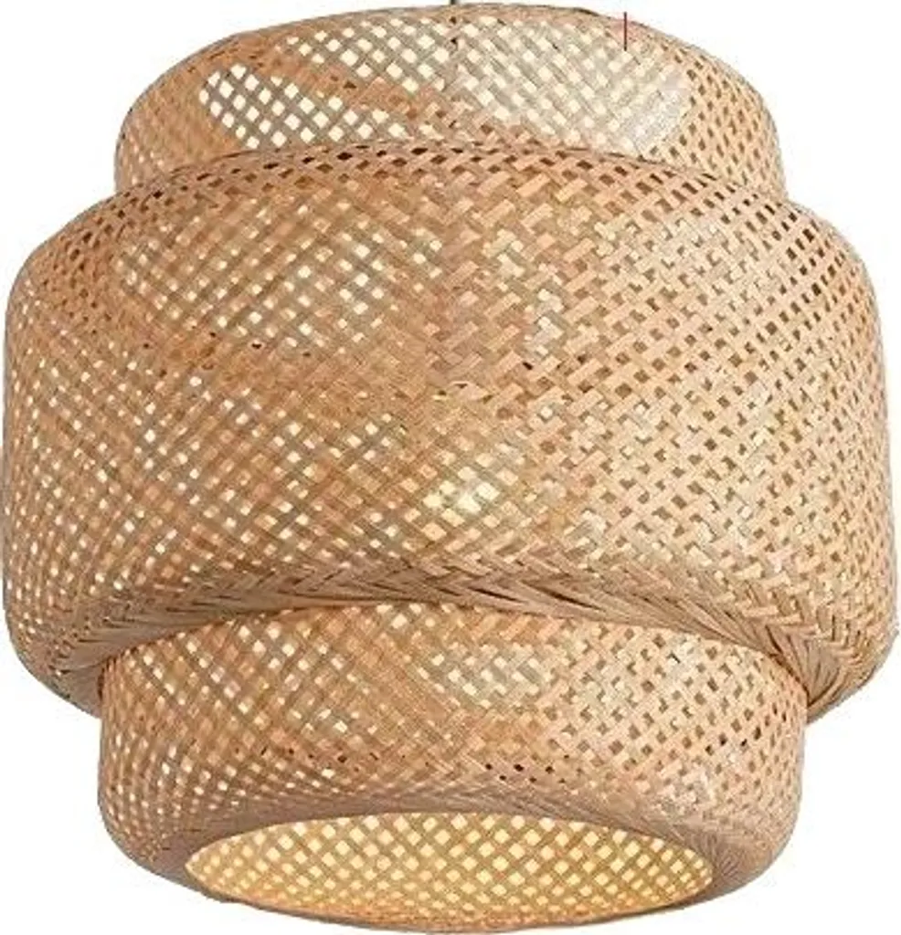 Lampadario Etnico Bambù 40cm E27 | Arredamento Tropicale e Zen