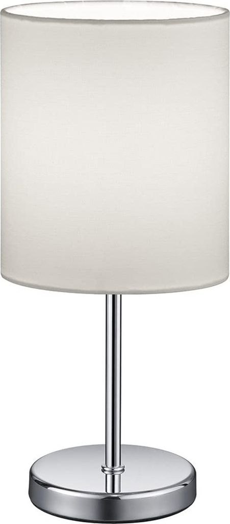 Lampe de table JERRY 1 flamme Chrome Abat-jour en tissu Image du produit 