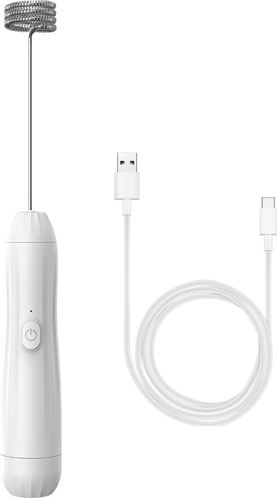 Milchaufschäumer, elektrischer Mixer, Edelstahl-Mixer, 2-in-1, wiederaufladbar, Schneebesen, Schaumbereiter für Kaffee, Latte, Cappuccino, heiße...