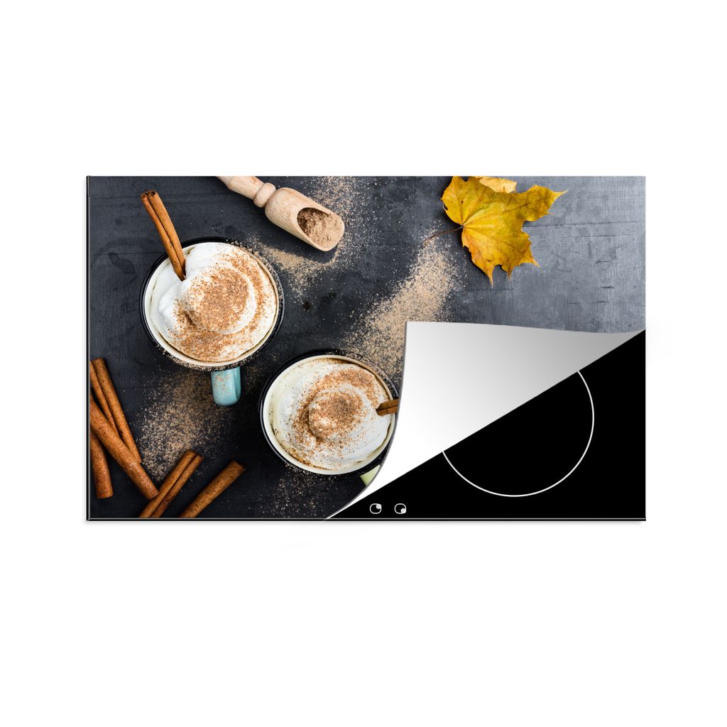 MuchoWow Herdabdeckplatte - Induktionsschutz - 77x51 cm - Herdabdeckung Matte von Vinyl - Vergrößert die Arbeitsfläche - Glaskeramikkochfeld-A...