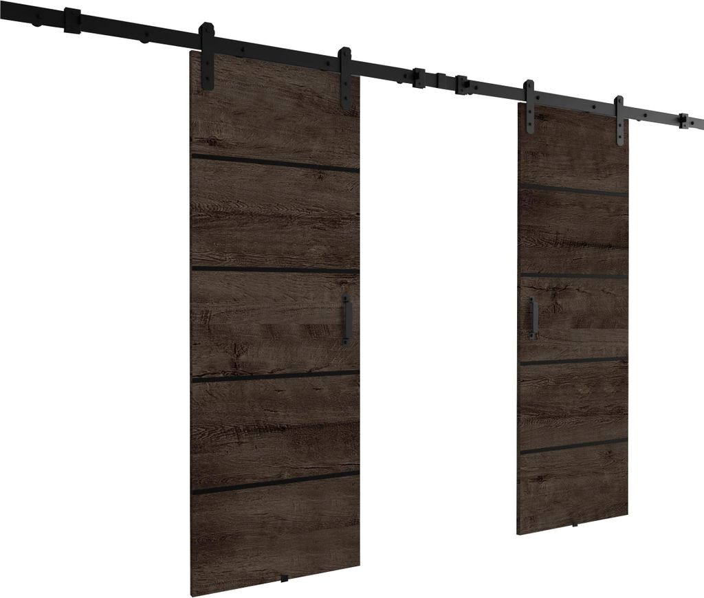 KIER FURNITURE Schiebetüren LORNI DUO 132 - Universal - Esche Dunkel 132x205x1,6 cm