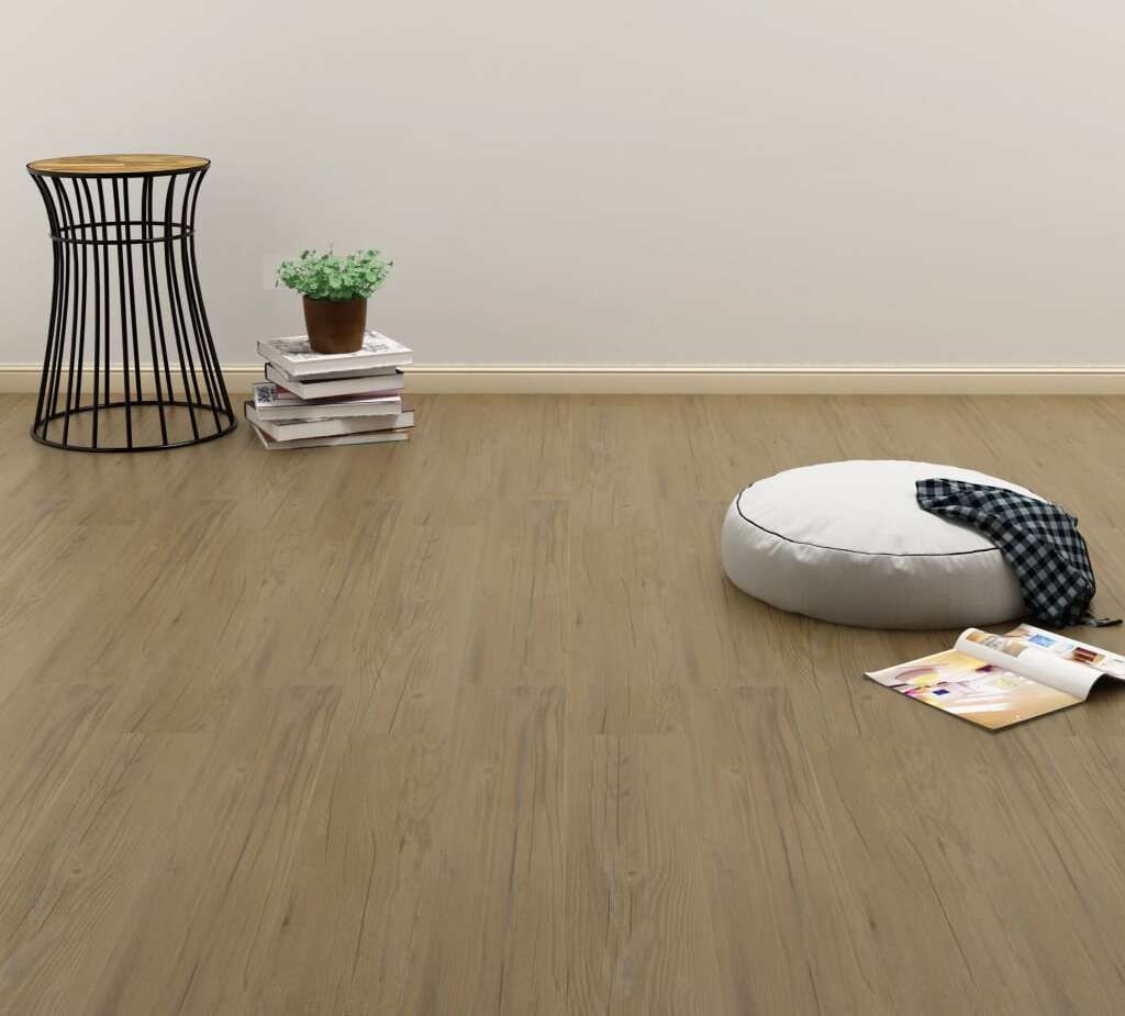 Ankonbej PVC Laminat Dielen Selbstklebend 4,46 m² 3 mm Naturbraun