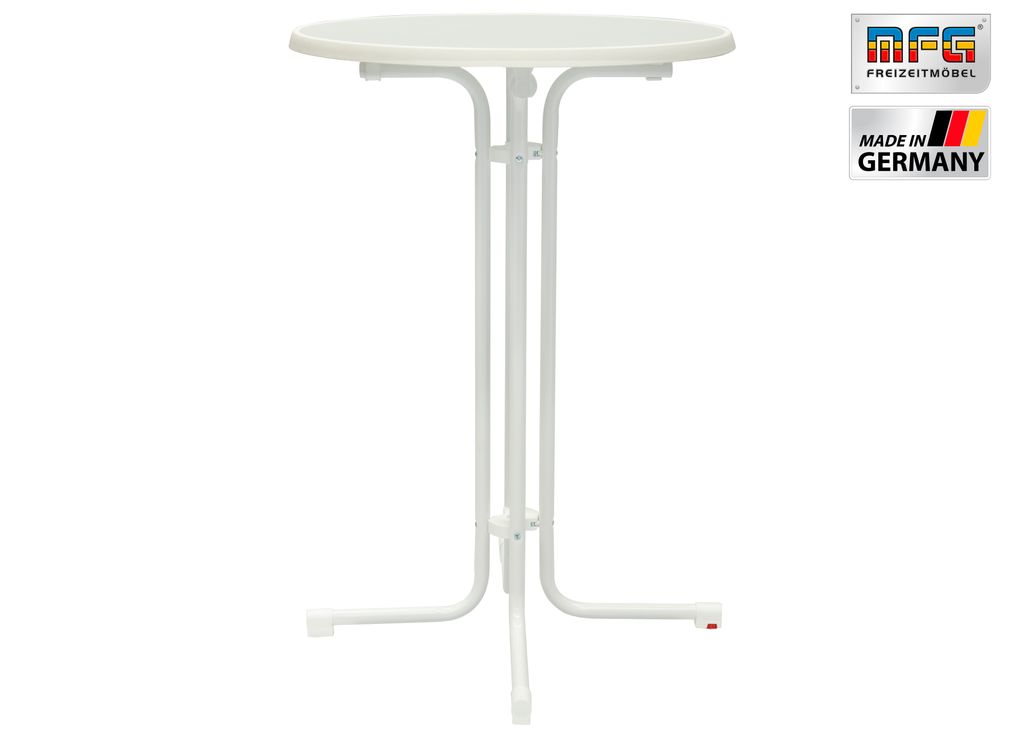 MFG Stehtisch 80 cm klappbar, weiß/weiß, wetterfest Produktbild 