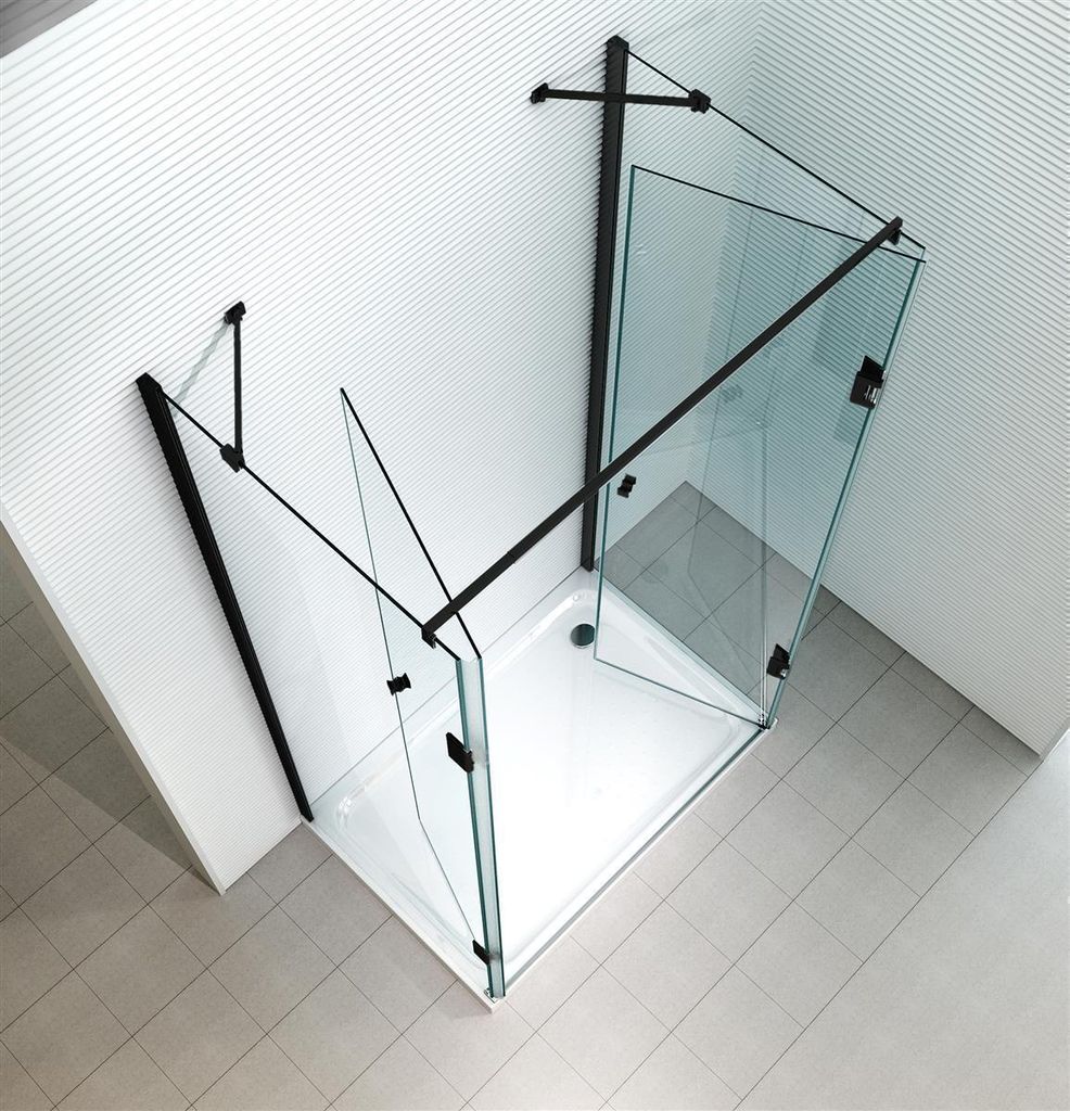 GZH 75x90x75x180 cm Ares U-Duschkabine Schwarz