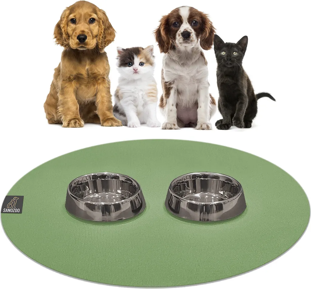 OFFERTA SANOZOO® Tappeto Ciotola 60cm Verde Oliva - Compra Ora!