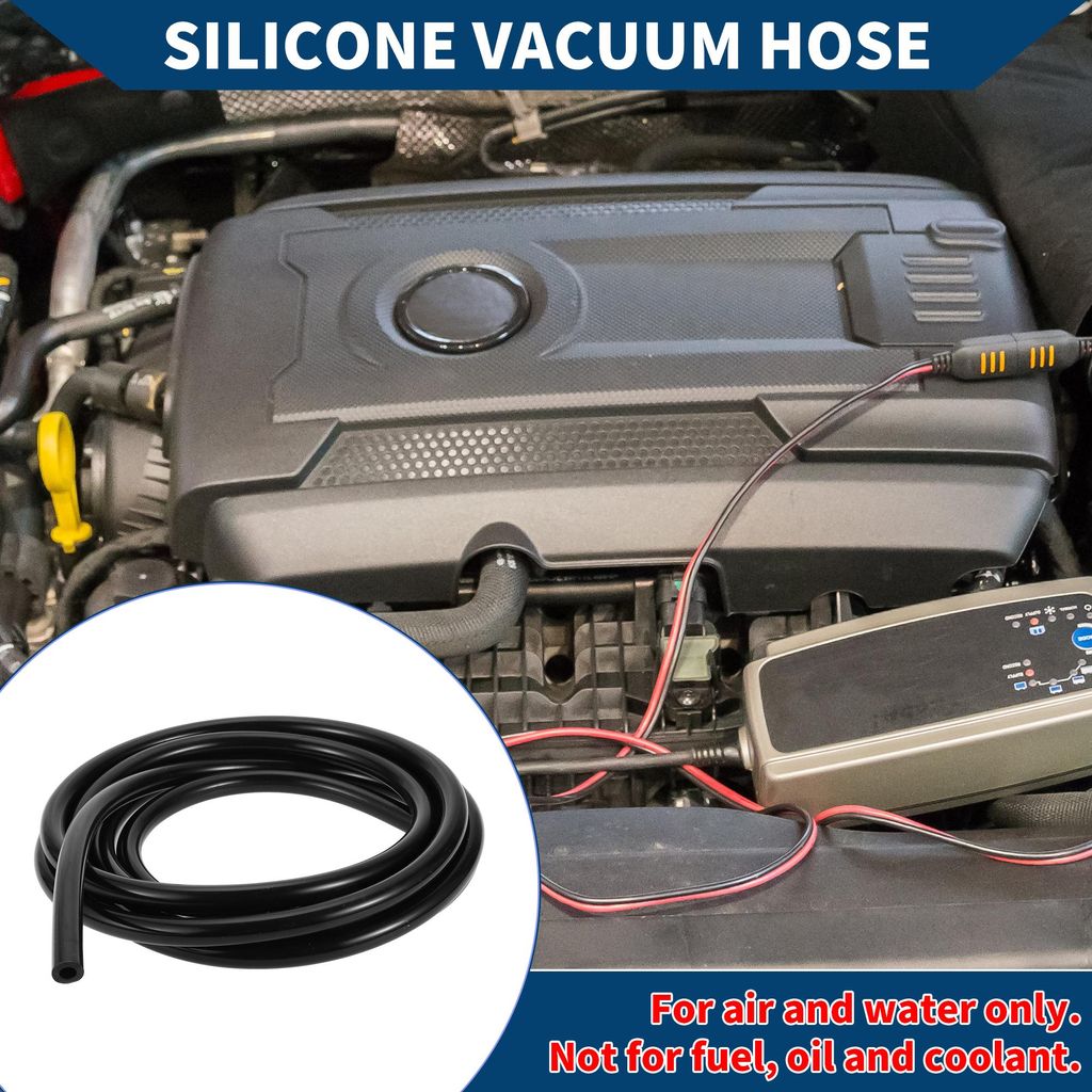 Silikon-Vakuumschlauch für Automobil-Vakuumsysteme Hochtemperatur 12FT 5/16" 8mm ID 3,5mm Dicke 1 Stück Schwarz