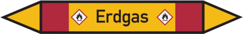 Dreifke® Rohrleitungsetikett, Erdgas | Folie selbstklebend Produktbild 