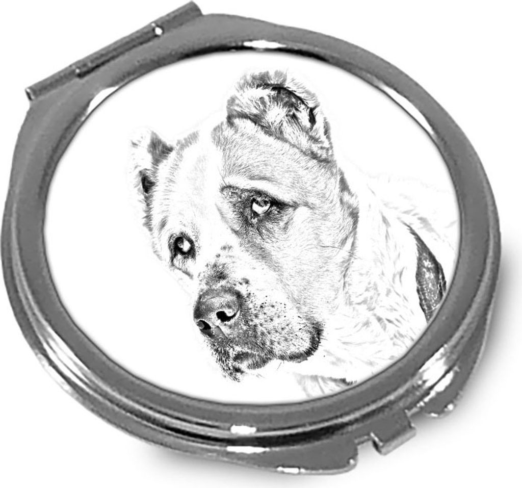 Mittelasiatischer Schäferhund, Zentralasiatischer Owtscharka - Taschenspiegel mit Hund, personalisierter Taschenspiegel, kompakter Spiegel mit Art...