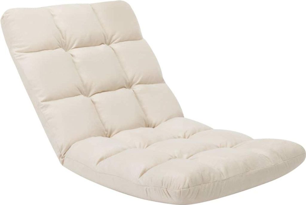 vidaXL Bodenstuhl Faltbar Creme Mikrofaser