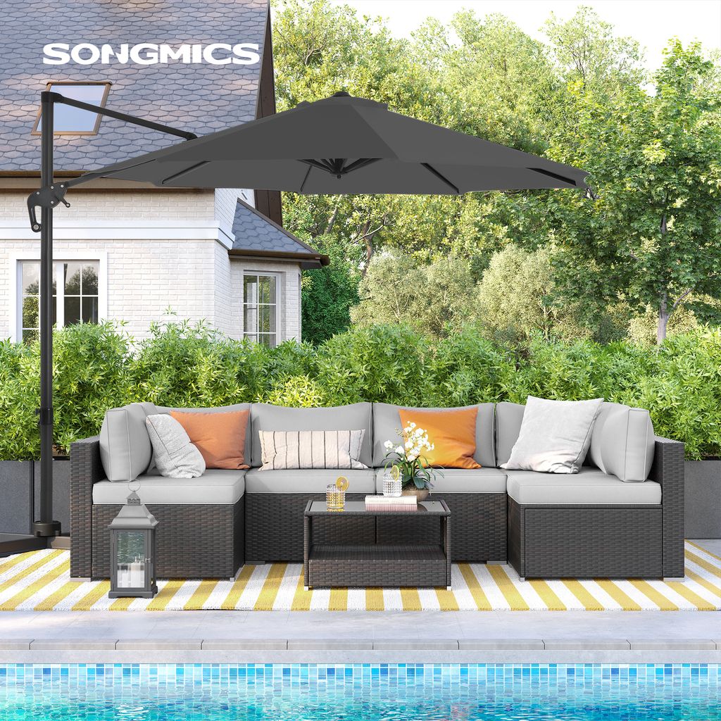 SONGMICS Sonnenschirm Ø 300 cm UPF 50+ mit Ständer Produktbild 3