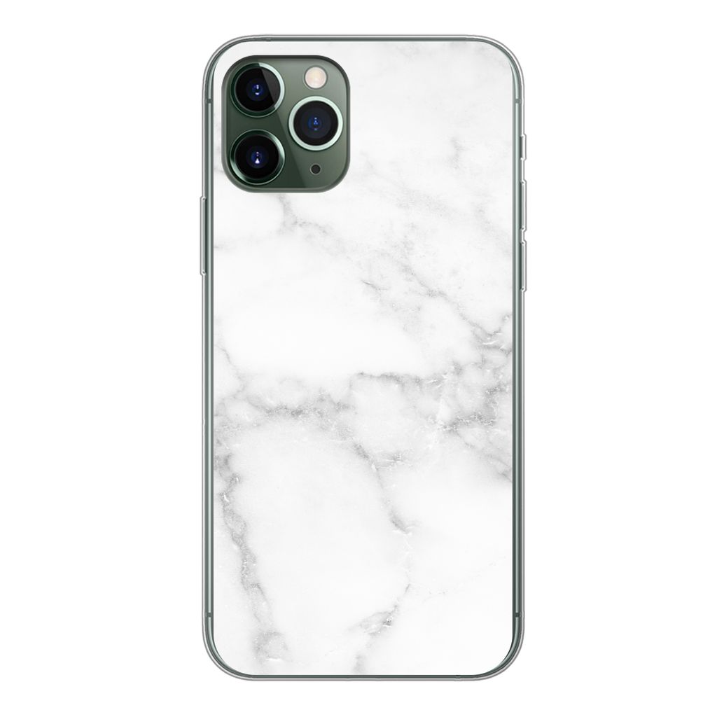 MuchoWow Handyhülle Schutzhülle Hülle für iPhone 11 Pro Marmor - Weiß - Grau - Luxus - Marmoroptik - Stein Silikon Softcase Handy Hülle - H...