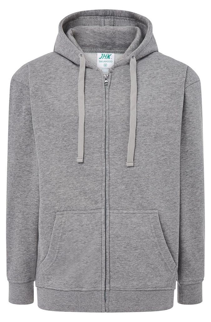 JHK - Hoodie mit durchgehendem Reißverschluss für Herren/Damen Uni LT4227 (XS) (Grau meliert)