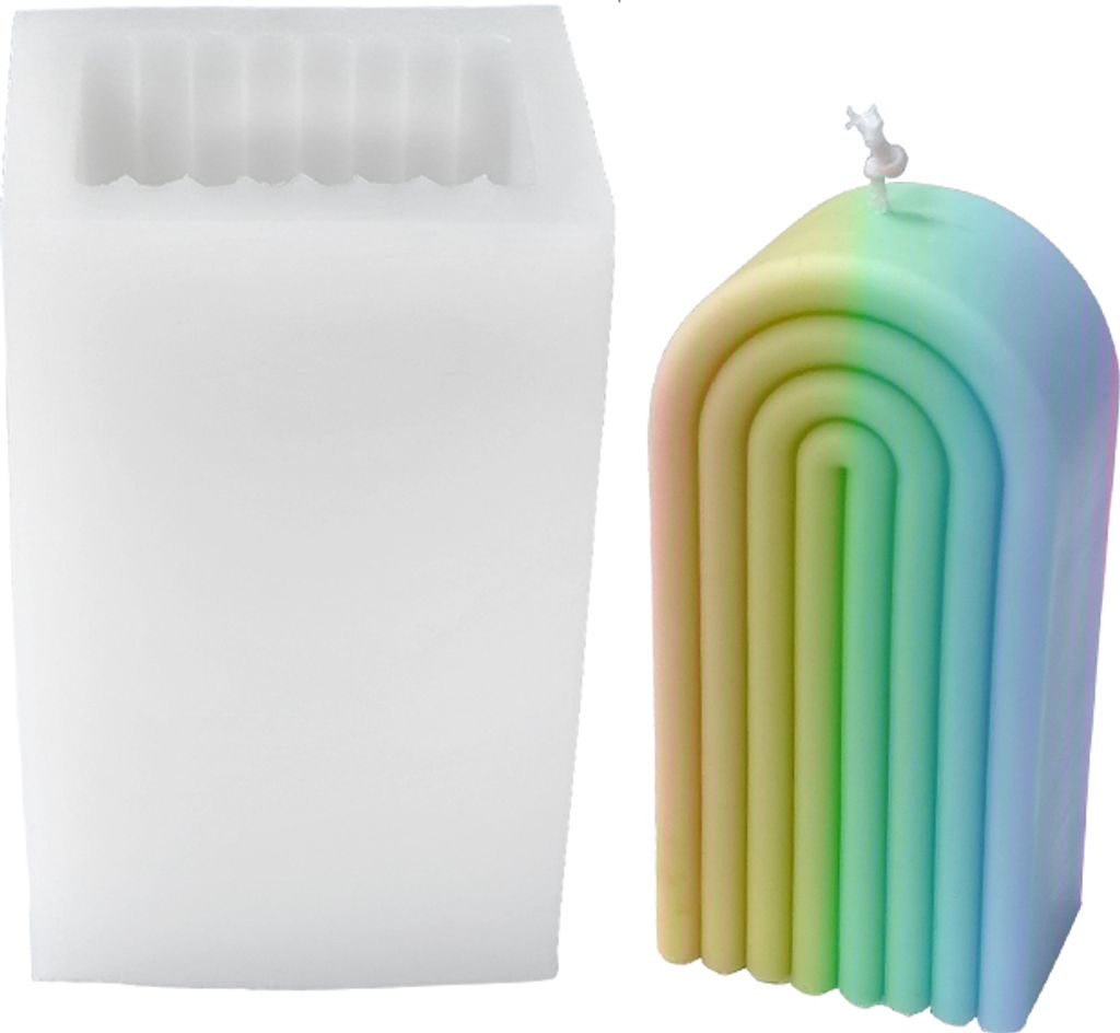Silikon Kerzenform Seifen Gussform, geometrische Form, gefaltetes Design, 130 x 78 x 56 mm, 291 ml