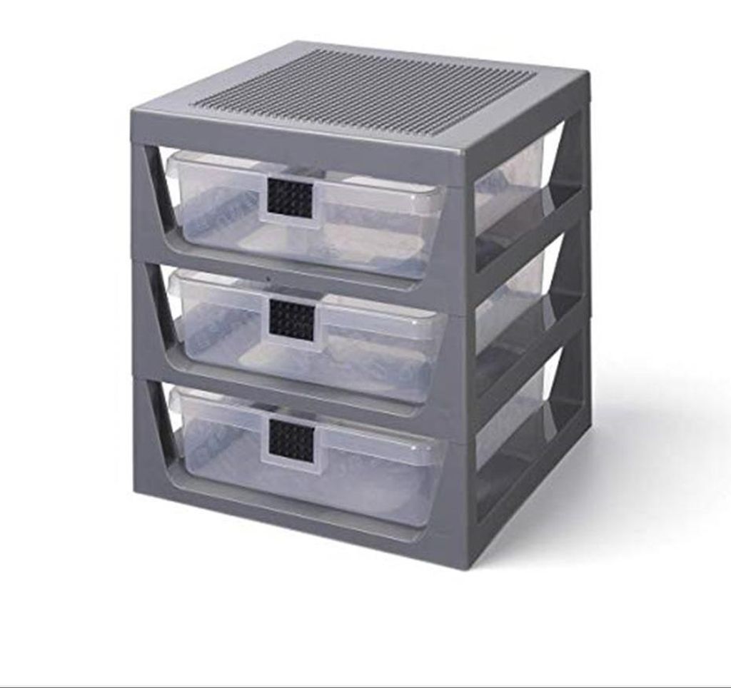 Organisateur LEGO® avec trois tiroirs - gris foncé Image du produit 
