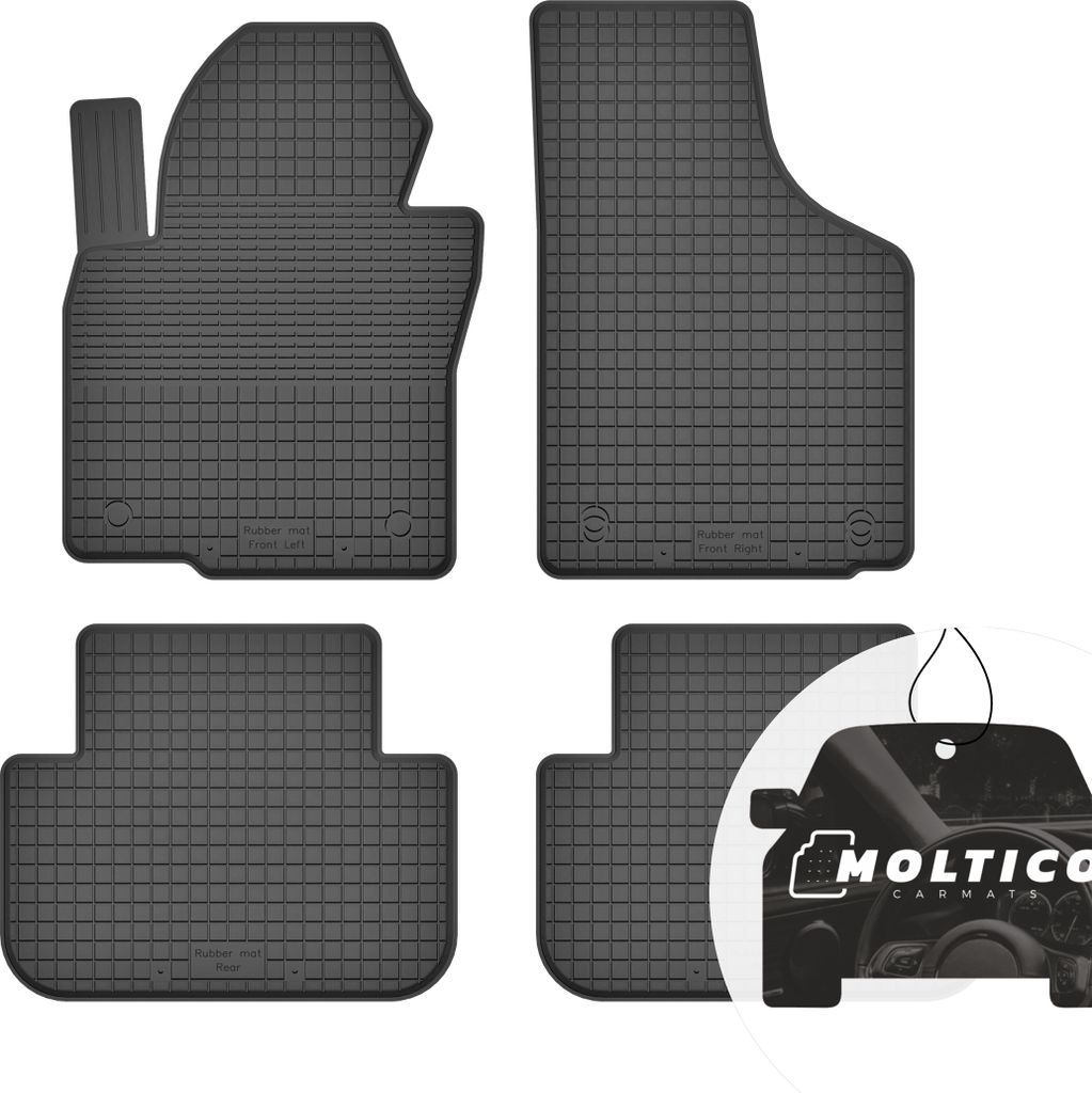 Gummimatten mit Rand Auto Fußmatten Gummi Automatten Passgenau 4-teilig Set - passend für Volkswagen Touran I 2003-2009