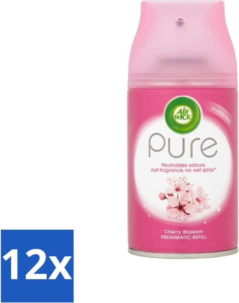 Air Wick - Lufterfrischer Nachfüller - Kirschblüte - Automatisches Spray - 250 ml - Vorteilspack - 12 Stücke