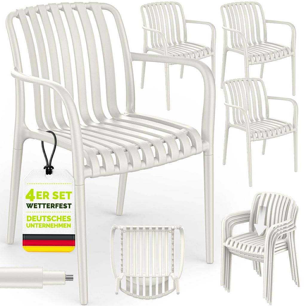 Set da 4 sedie da giardino tillvex® impilabili e resistenti Immagine del prodotto 