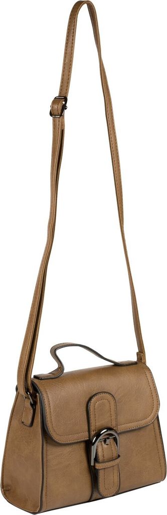 styleBREAKER Damen Umhängetasche Minibag mit Deko Schnalle, verstellbarer Tragegurt, Einfarbige Handtasche 02012357
