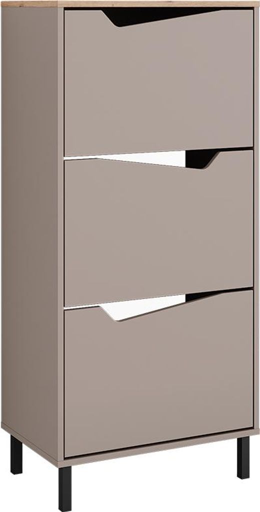 Schuhkipper Vicco Marelle Greige/Artisan 60 x 129.5 cm mit 3 Fächern, Model 57863